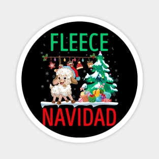 fleece navida funny Christmas sheep | sheep with Santa hat Christmast gift farmer sheep lover Magnet